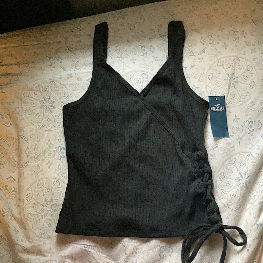 Hollister black side tie tank top